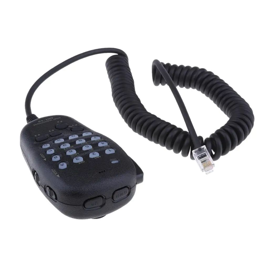 Black Car Radio Microphone with Backlit Keypad for Yaesu MH-48A6J Speaker Mic for Two Way Radio Communication