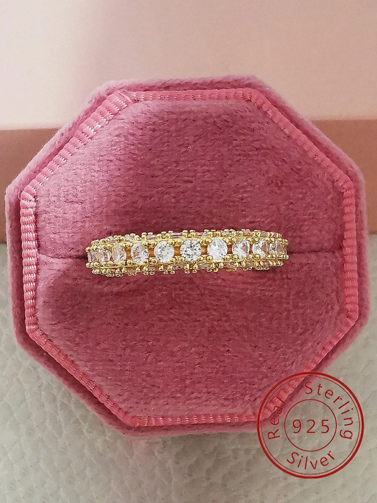 

925 Sterling Silver Fashionable Simplicity Full Zircon Ring For Women Engagement Wedding Luxury High Quality Fine Jewelry