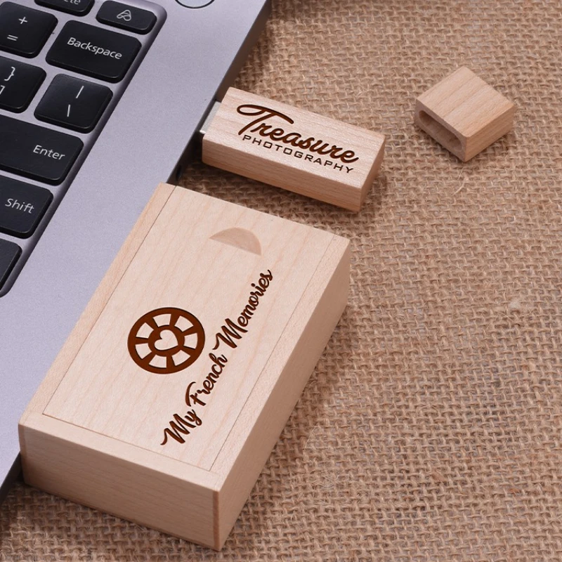 새로운 나무 USB 플래시 드라이브 메모리 스틱 펜 드라이브 4GB 8GB 16GB 32GB 64GB 128GB 무료 맞춤 로고 U 디스크 펜드라이브 웨딩 선물