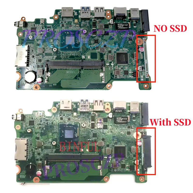 DA0ZHKMB6C0 Carte mère pour ordinateur portable Acer Aspire E3-112 ES1-111M V3-112P ZHK avec processeur N2830/N2840 N2930 N2940, 100 % testée.