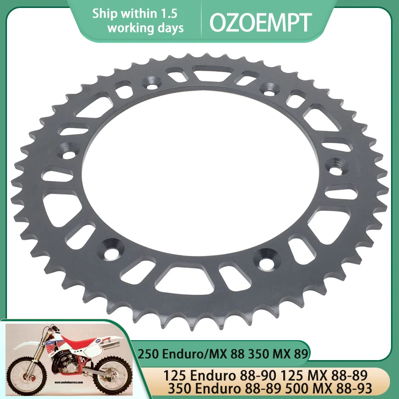 OZOEMPT 520-50T Motorcycle Rear Sprocket Apply to 125Enduro 88-90 125MX 88-89 250Enduro/MX 88 350Enduro 88-89 350MX89 500MX88-93