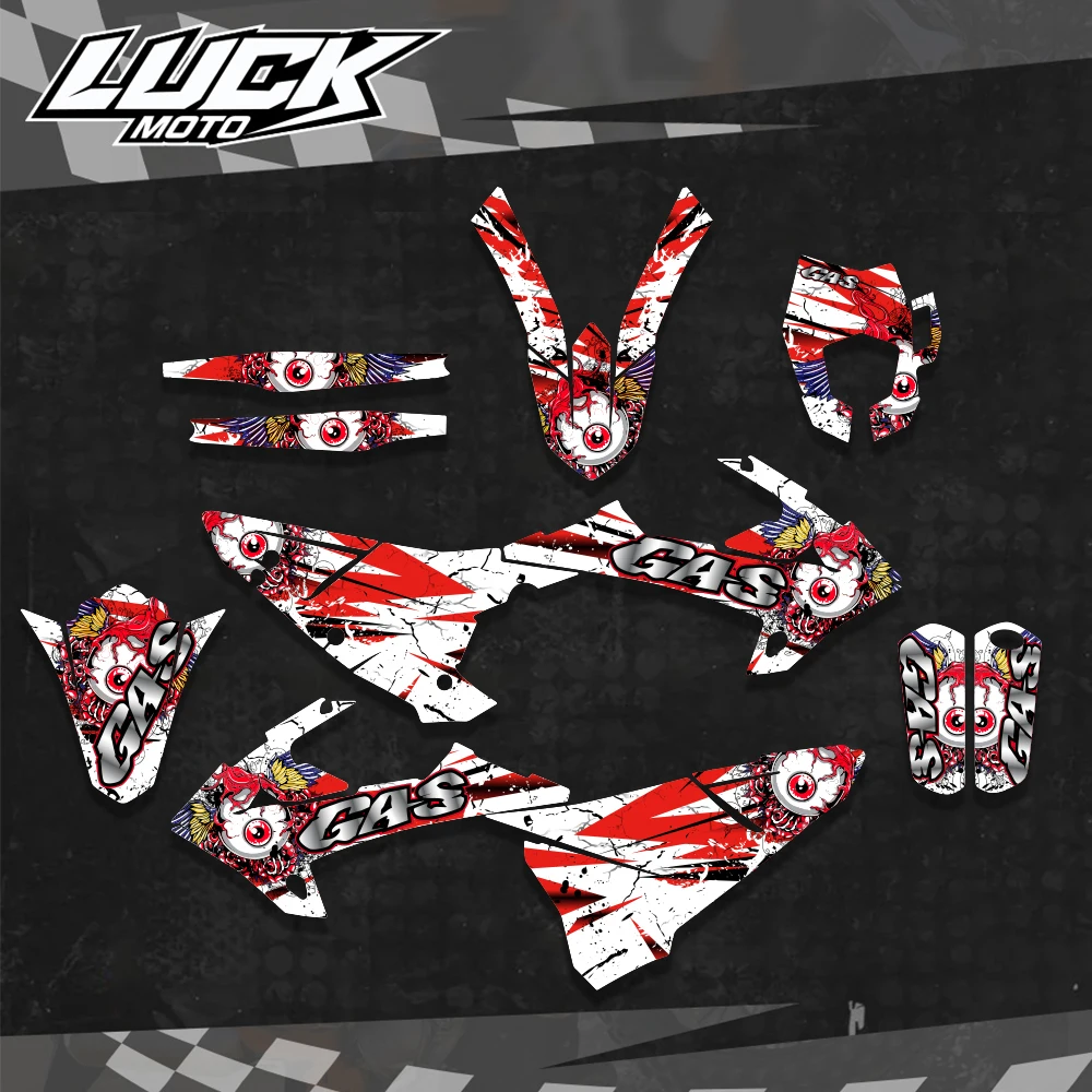 

For Gas Gas GASGAS EC 200 250 300 2018 2019 2020 Graphics Decals Stickers Background Custom Number