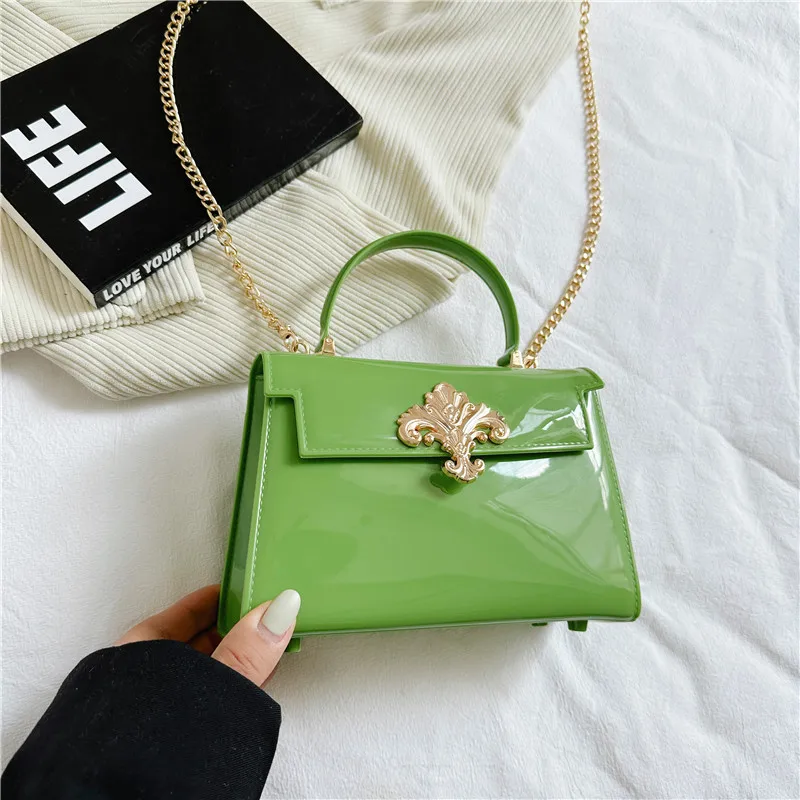 2024 Summer New PVC Macaron Color Bag Women's Bags Jelly Fashion Chain Handbag Messenger Designer Bolsas Para Mujeres Handbag