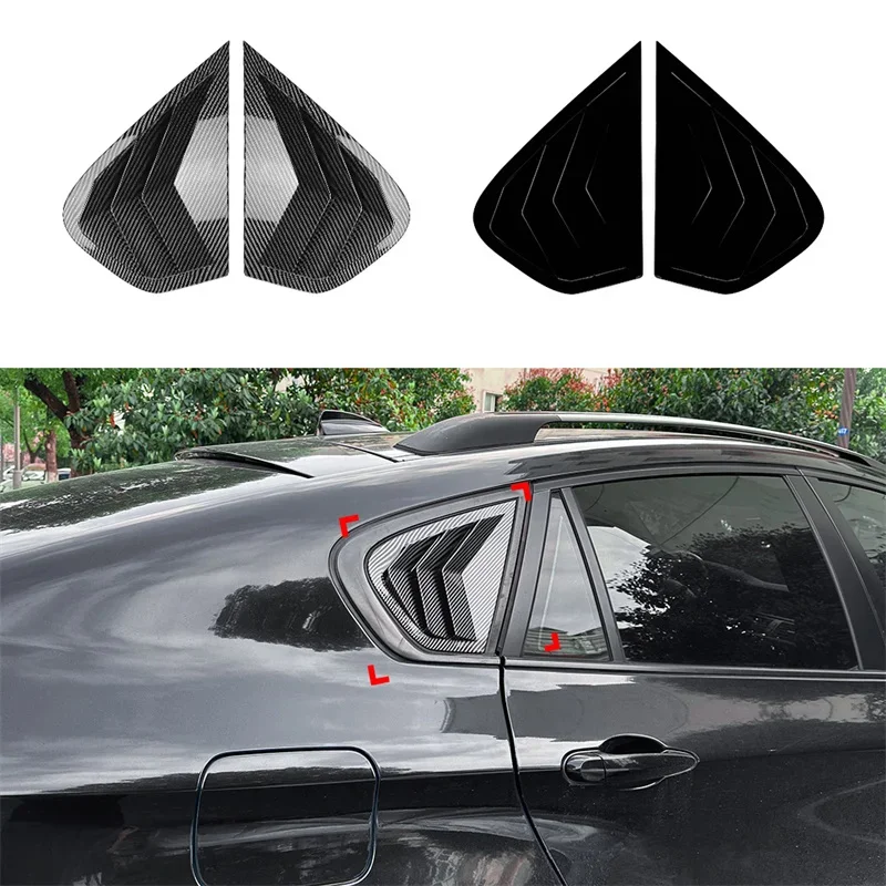 

2PCs For BMW X6 E71 E72 2008-2014 Rear Side Window Vent Louvers Triangle Cover ABS Shutter Decoration Accessories 2013 2012 2011