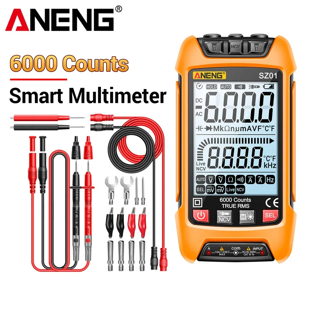 ANENG SZ01 Digital Professional Multimeter Tester 6000 Counts Capacitance Meter AC/DC Current Voltage Tester Electrician Tools