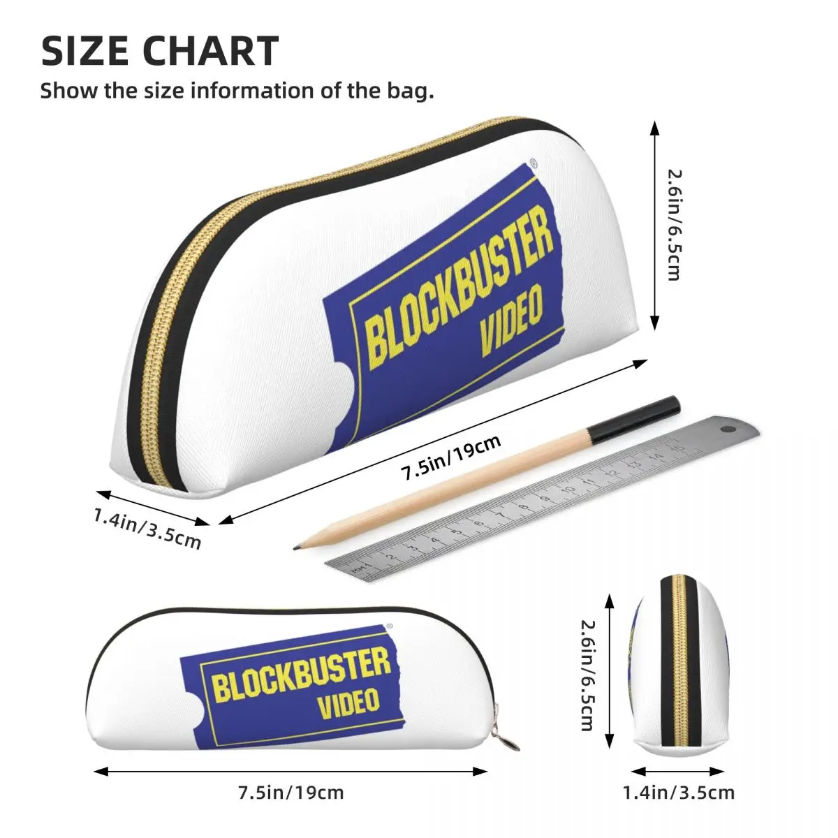 블록버스터 비디오 연필 케이스 펜 홀더 보관 문구 용품 대용량 펜 상자 연필 가방 학생 선물