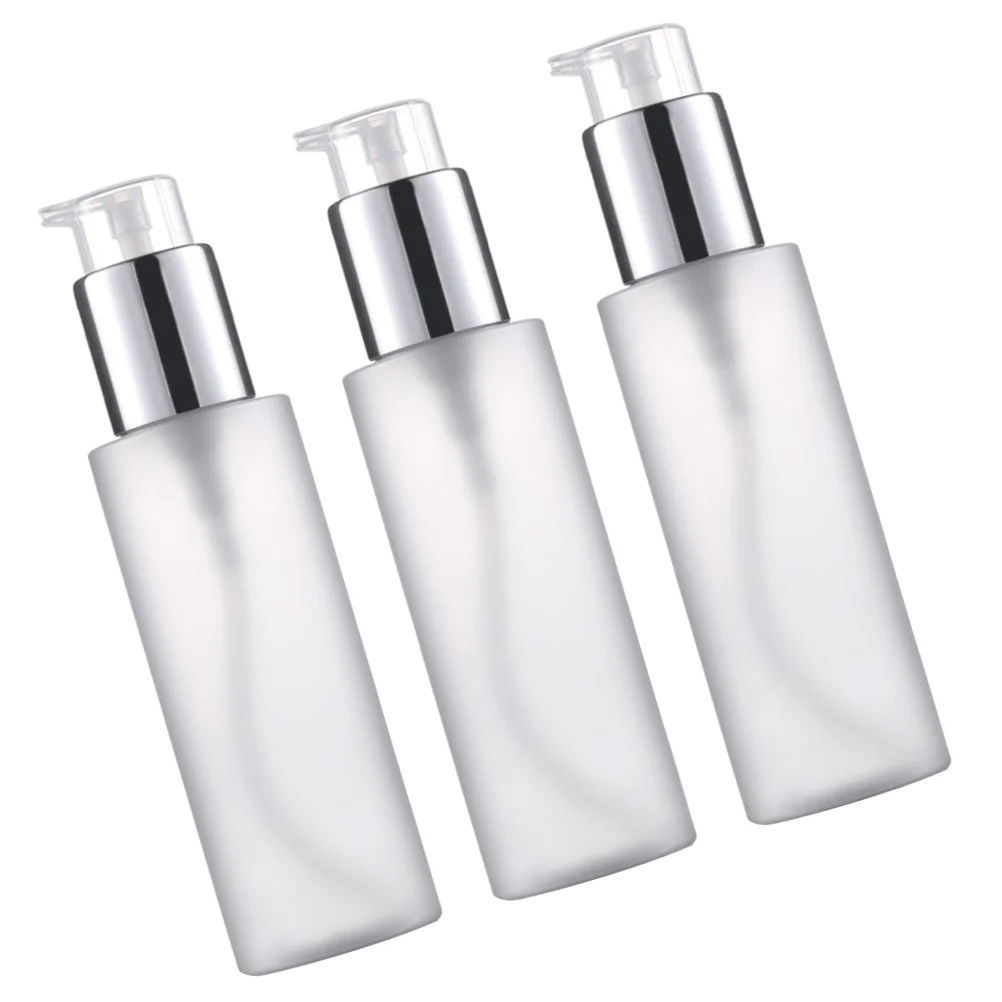 3 Pcs Flat Shoulders Travel Essence Lotion Vacuum Bottle Shampoo and Conditioner Bottles Liquid Subpackaging