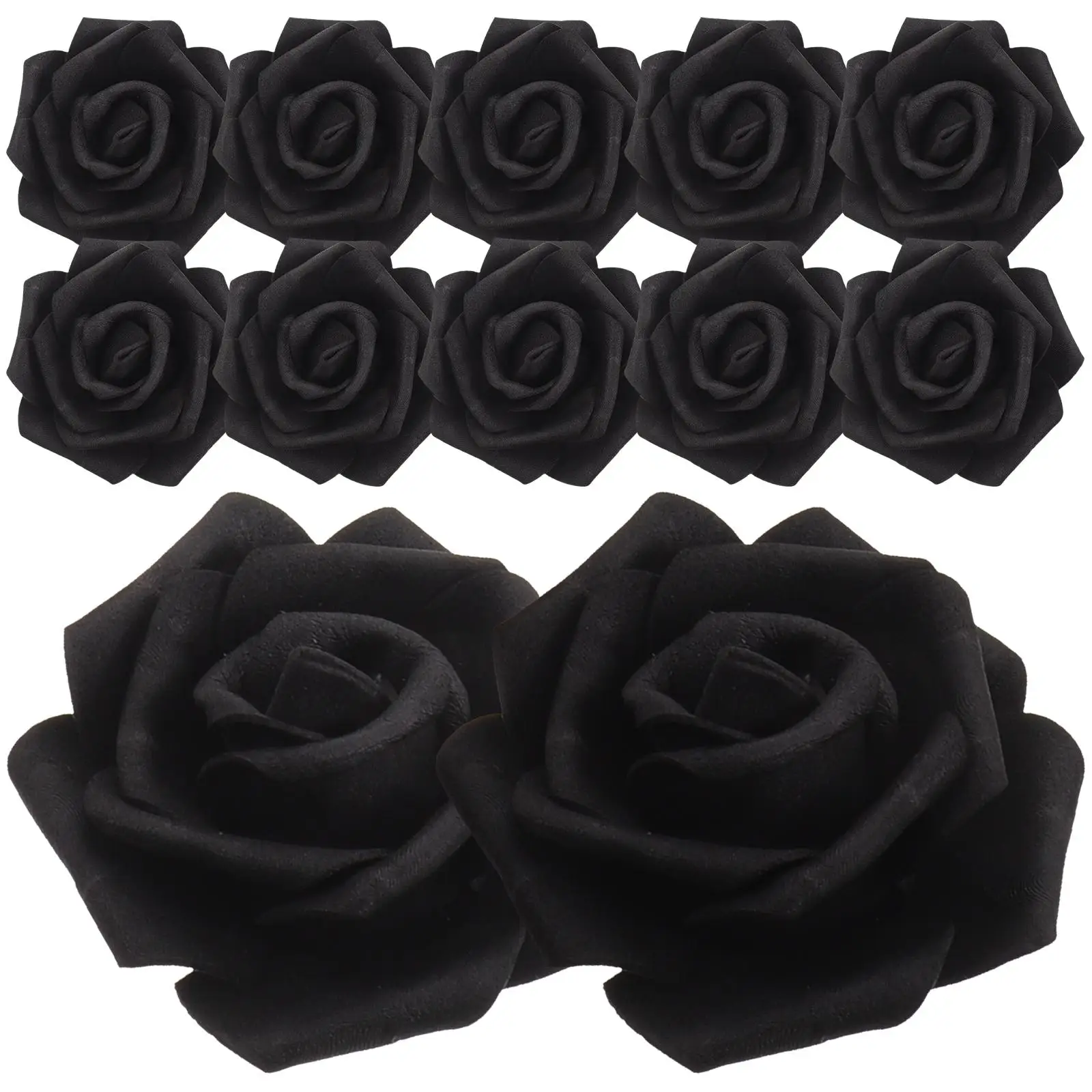 

100 Pcs Artificial Rose Heads Light Pink Black Faux Flowers DIY Crafts Wedding Decor Bulk Sale Long Lasting Lifelike