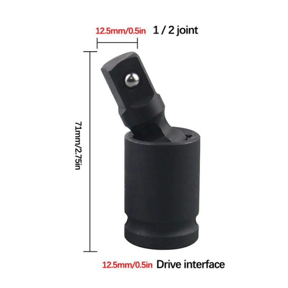 Universal Degree Pneumatic Swivel Joint Air Wobble Socket Adapter Hand Tool 1/2 Inch Driver Converter