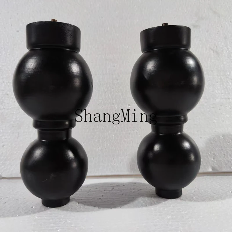 

CL medieval storage chest vertical legs solid wood feet support gourd shape adjustable black