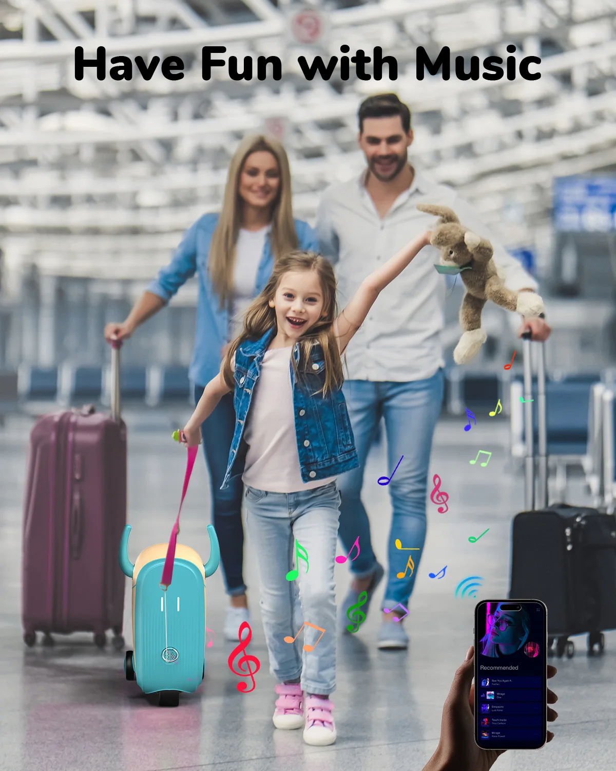 SUNNYTIMES Electric kids boys girls scooter suitcase ride on electric smart luggage suitcase