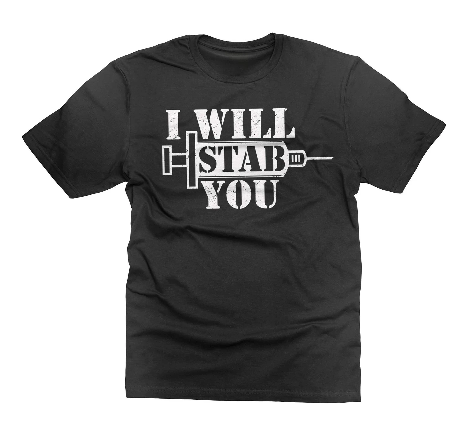 Funny I Will Stab You Printed Design T Shirt Comfortable and Soft Breathable Fashion Men's Clothing Men Daily Sports Wear Tee