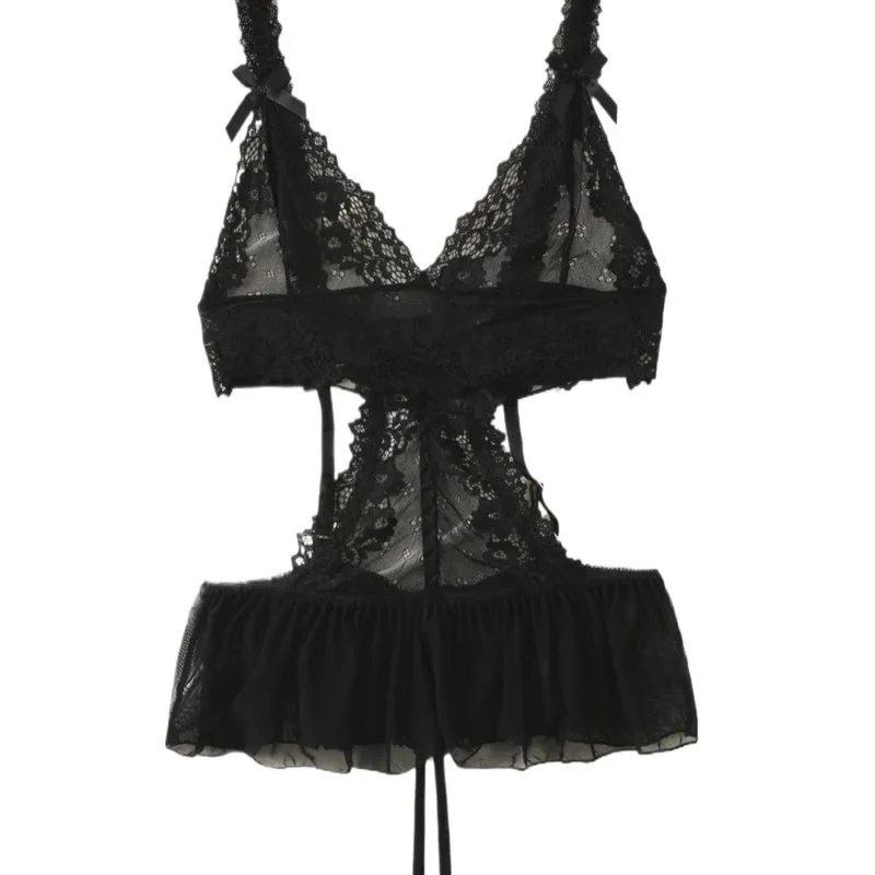 

Женский кружевной комбинезон на бретелях с бантом, облегающий, однотонный, элегантный и модный, без подкладки