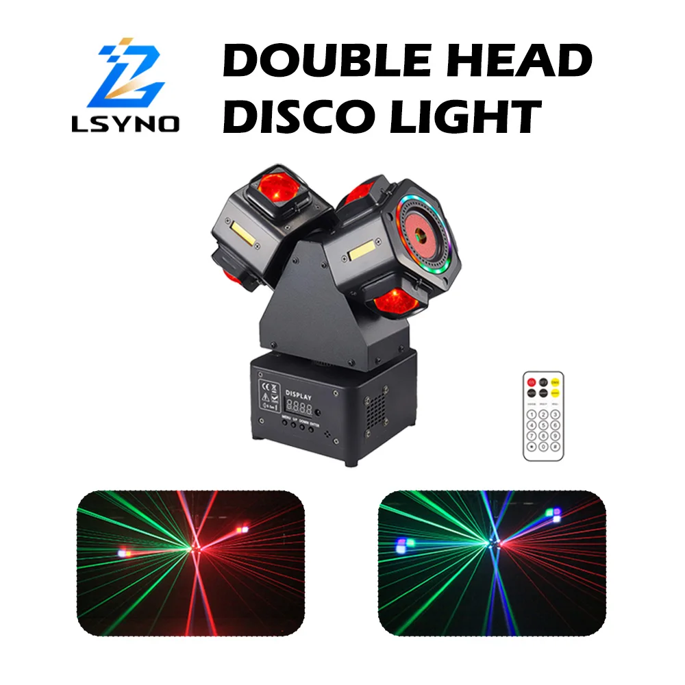 100W Moving Head Lights DMX512 Double Head Disco Light Remote Control LED Beam Strobe DJ Stage Effect For Party Events Club