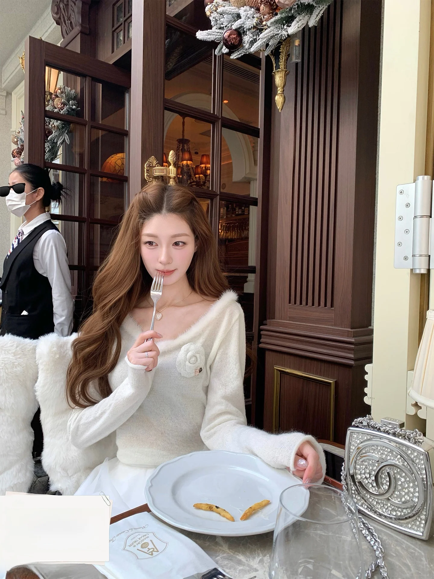 

Комплект для балета SourceWithU: вязаный свитер из шерсти с воротником из меха норки, длинный рукав, стандартный крой, для молодежи...