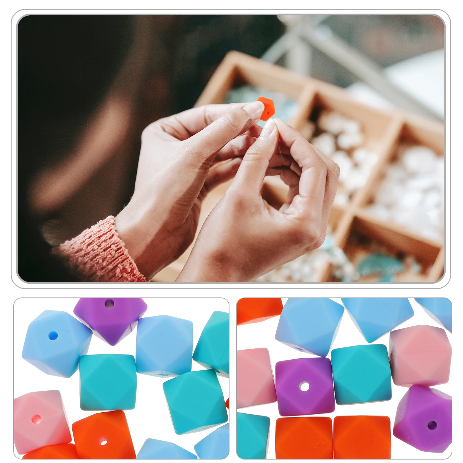 

25pcs 14mm Silicone Beads Bright Smooth Safe Baby DIY Crafts Jewelry Making Bracelets Keychains Molar Teether Toys Accessories
