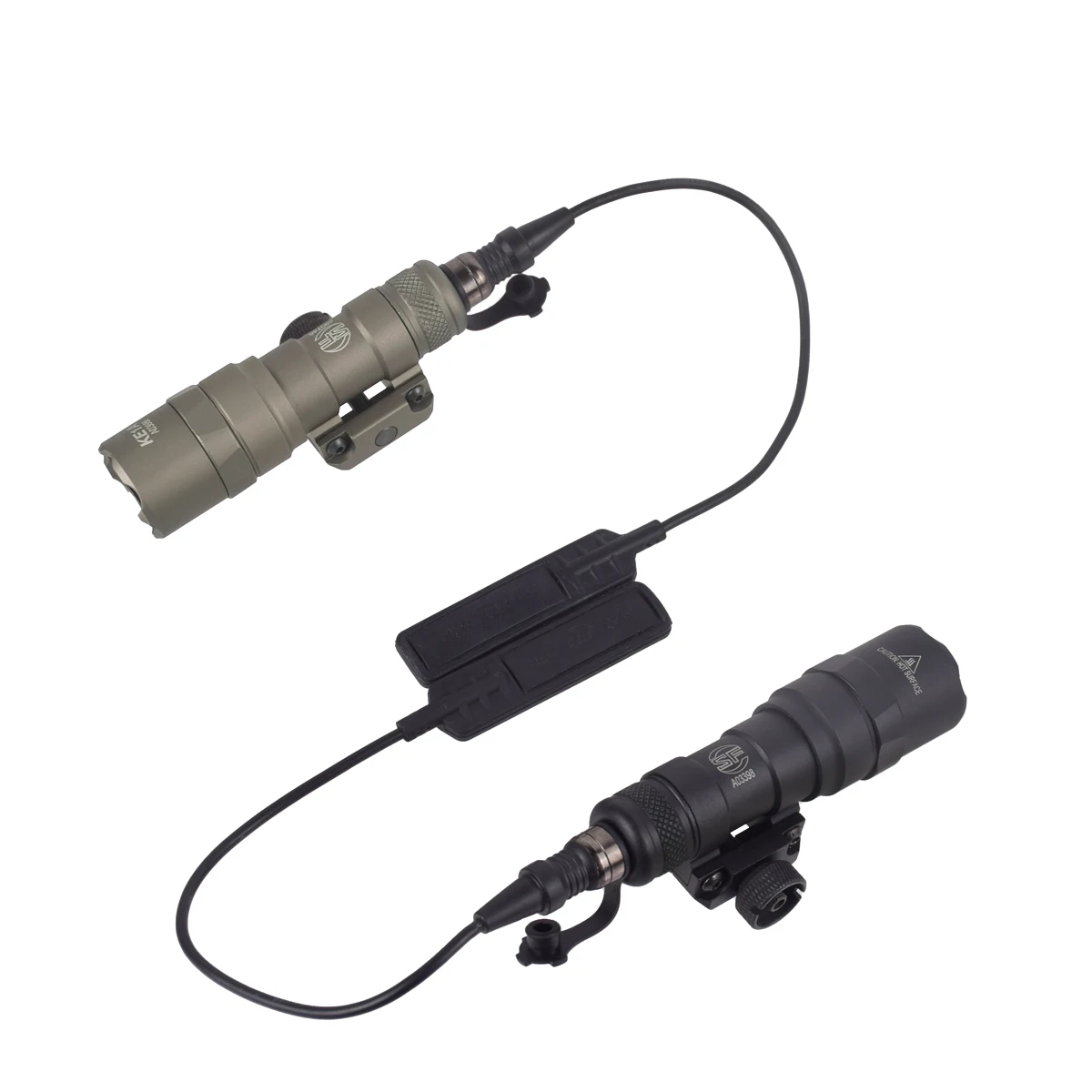 tactical-surefire-m300b-m300c-flashlight-with-dual-switch-fit-m-lk-keymod-20mm-rail-hunting-airsoft-sf-m300-scout-led-light