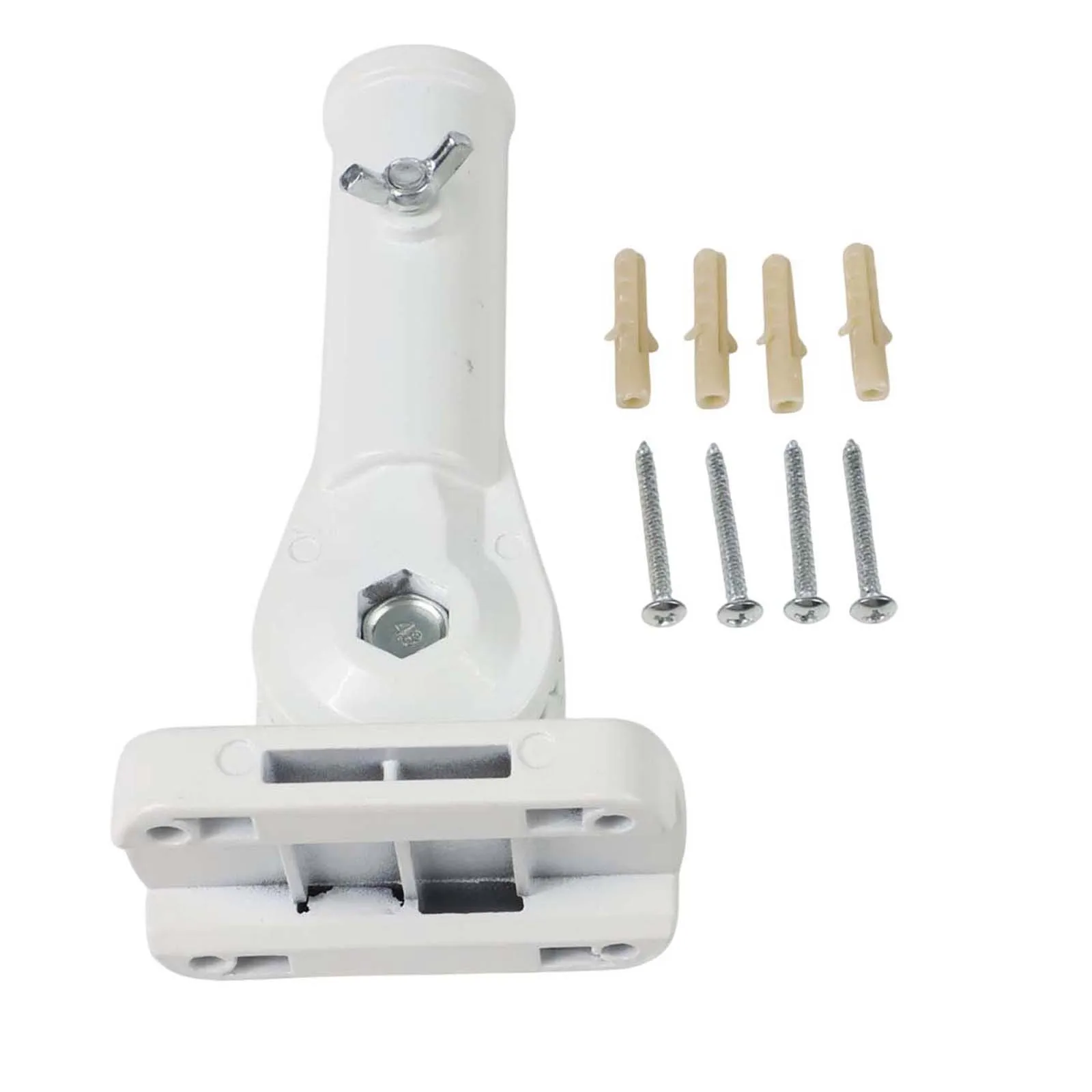Flagpole base with 180 degree adjustable design constructed from aluminum alloy supporting wall and pole clamp mounting setups