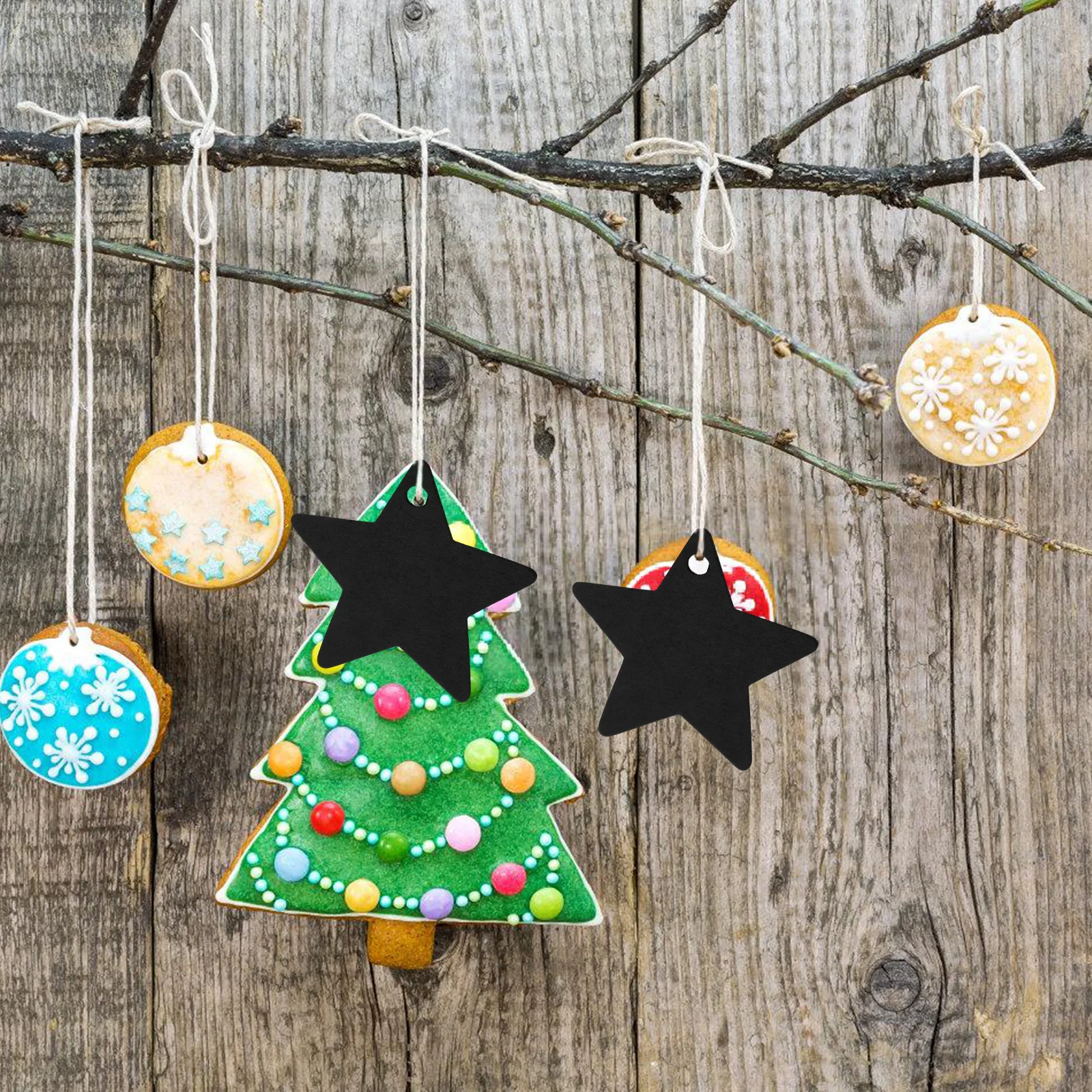 

100Pcs Star Shaped Hang Tags Handmade Kraft Paper Labels for Present Bag Tags Christmas Favors DIY Bookmarks Ornament