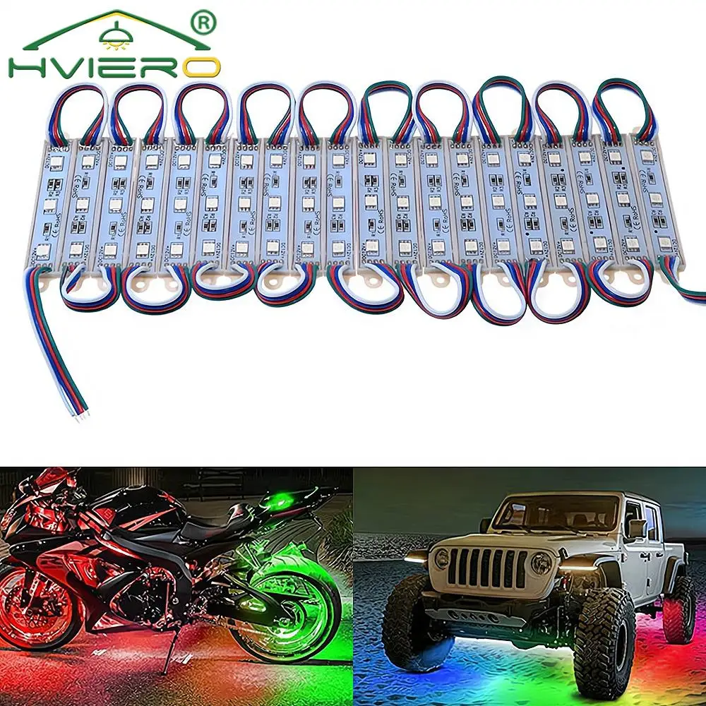 20Pcs LED Module Light Box 5050 Patch Lamp IP65 Waterproof White Warm RGB Super Backlight Decoration Bar Logo Advertising Signs