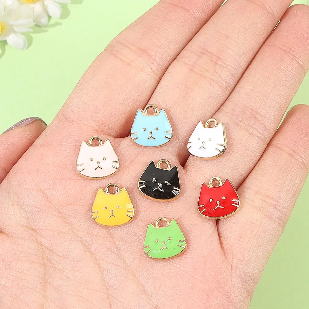 4/13/22pcs Multi-color Cat Decorative Pendants, DIY Earrings, Pet Accessories, for Valentine's Day and Mother's Day Accessories