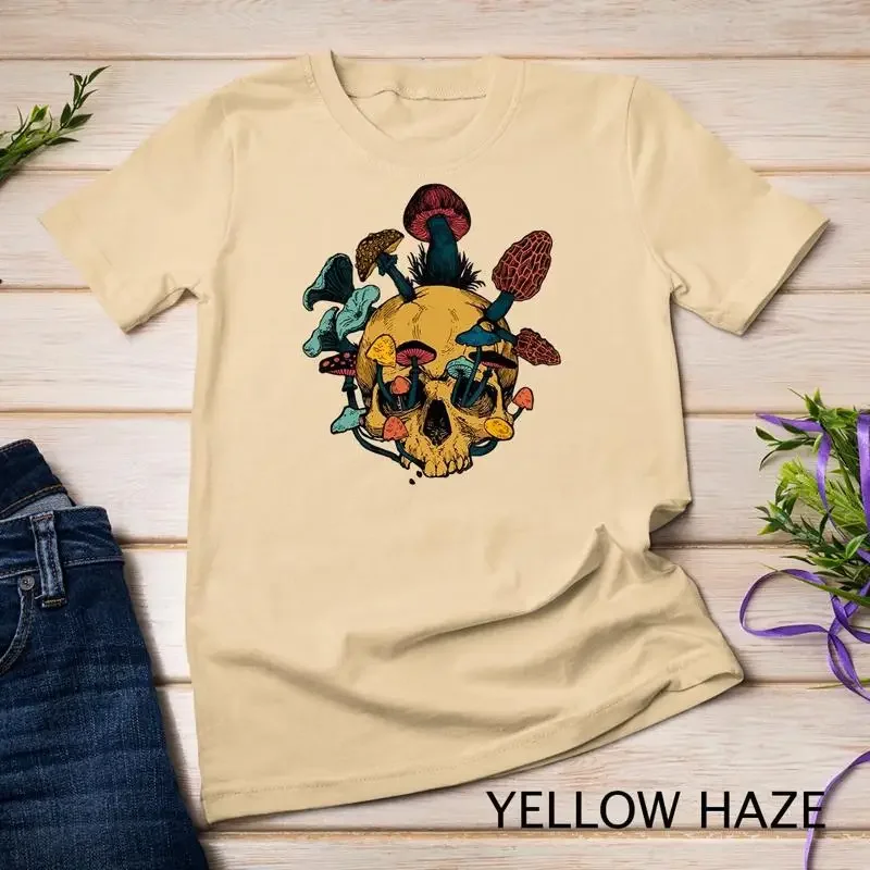 Skull Morels Mushroom Retro Vintage Shirt Gift For Gardening Unisex T shirt