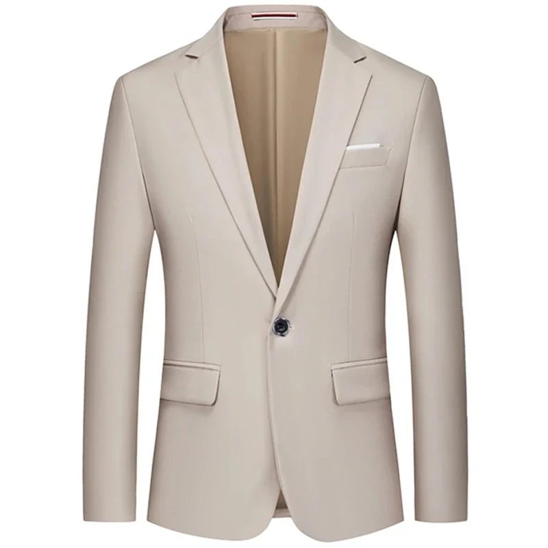 Traje de negocios informal para hombre, Blazer de un solo botón, chaqueta, abrigo, 10 colores, M-6XL, 2023