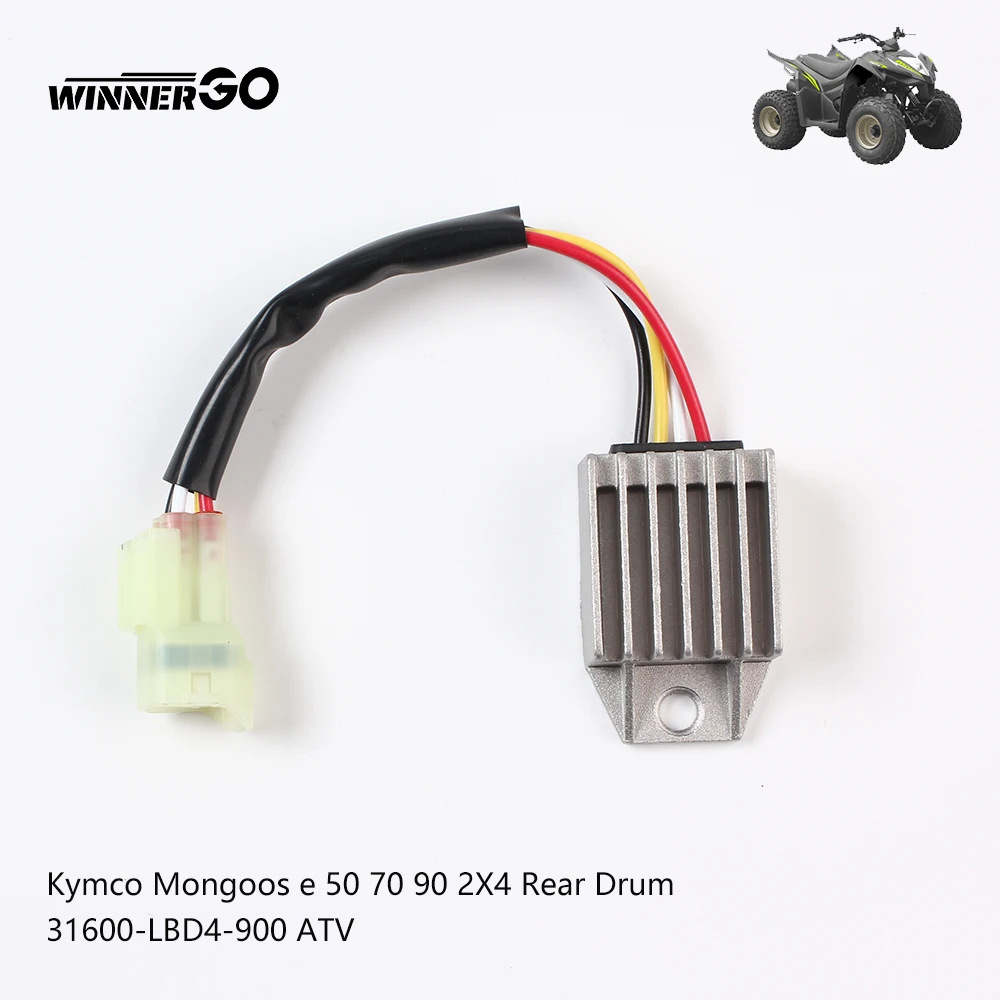 WINNERGGO Motorcycle Regulator Rectifier For Kymco Mongoos e 50 70 90 2X4 Rear Drum 31600-LBD4-900 ATV