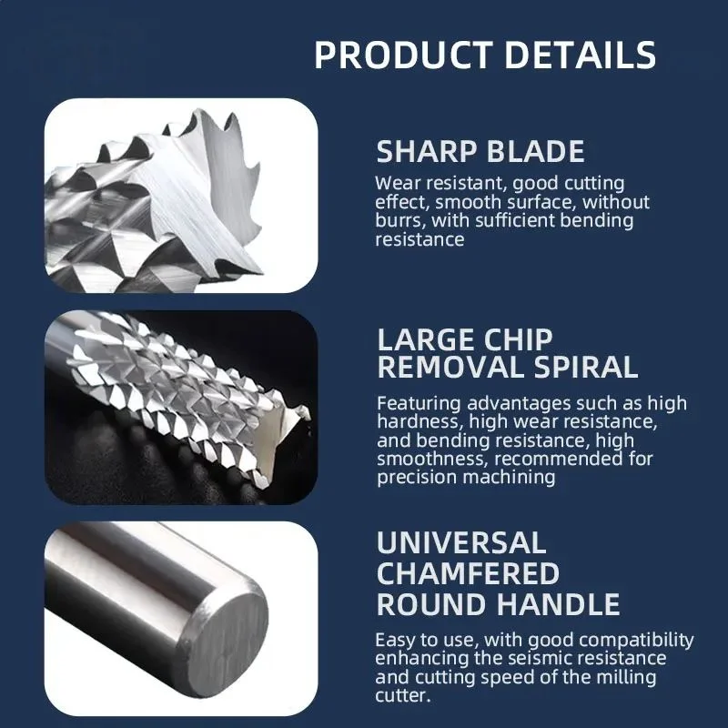 コーン形状超硬ソリッドエンドミル、3.175-10mmシャンク、DIY PCB/ベークライト/グラスファイバールータービット