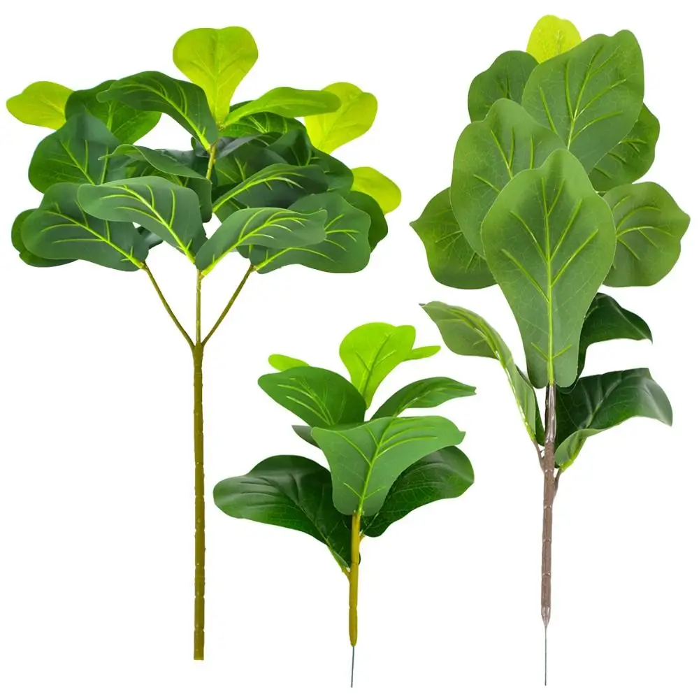 Large Artificial Fiddle Leaves Fig Tree Plastic Vibrant Fake Ficus Tree Real Touch Delicate Artificial Violin Tree