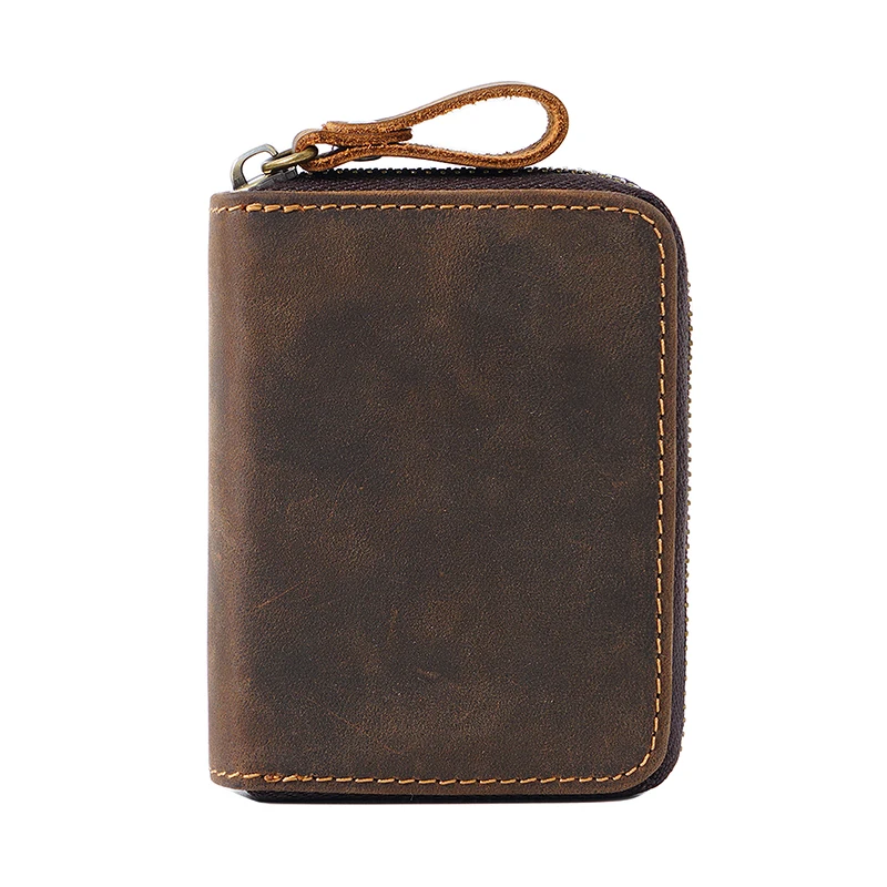 Top Schicht Rindsleder Airtag Karte Tasche Retro Echtes Leder RFID Blocking Kreditkarte Halter Anti-verloren Männer Frauen Geldbörse – Detail 9