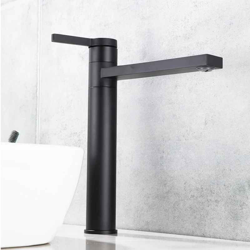 Bathroom Basin Faucet 360°Swivel Spout Vessel Sink Mixer Taps Single Handle Deck Mounted Washbasin Faucet  Hot Cold Water Taps
