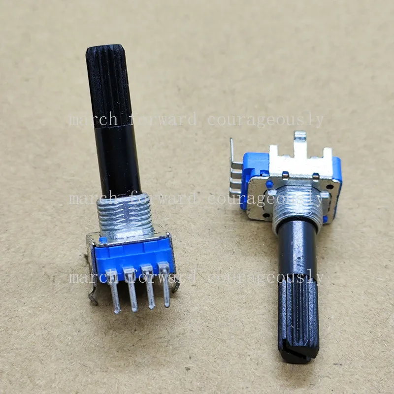 10pcs RK12 type single-row 4-pin potentiometer, B50K, B503, for adjusting volume of audio speakers. Handle length: 28MM.