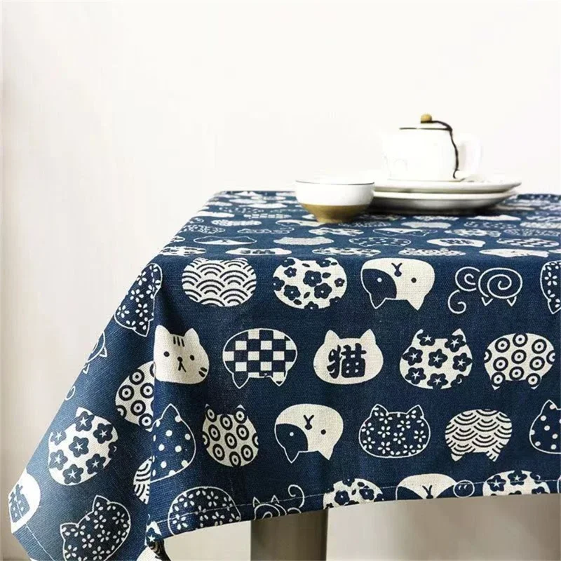 

Ins Tablecloth Cotton Linen Art Japanese Small Fresh Living Room Dust Table Cloth Student Dormitory Net Celebrity Desk Mat Table