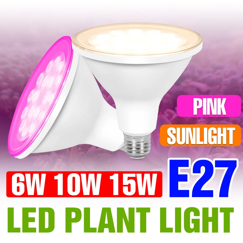 

LED E27 Grow Light Bulb Full Spectrum Plants Lamp Indoor Flower Seed Hydroponics Cultivation Vegetables Fill Lighting 6W 10W 15W