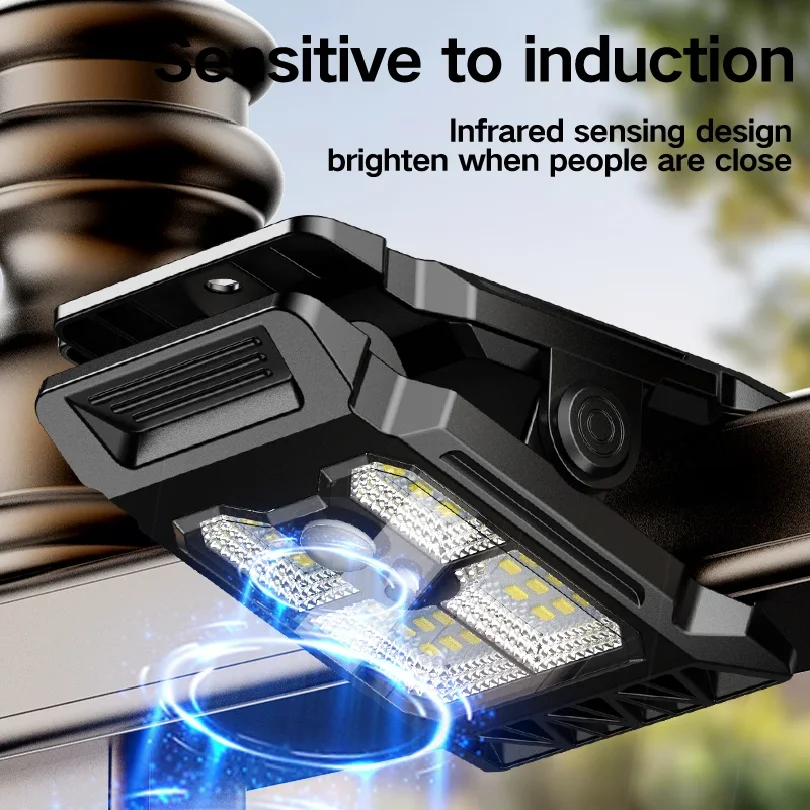 New upgraded intelligent sensing solar clip lamp outdoor courtyard lamp garden lighting solar wall lamp