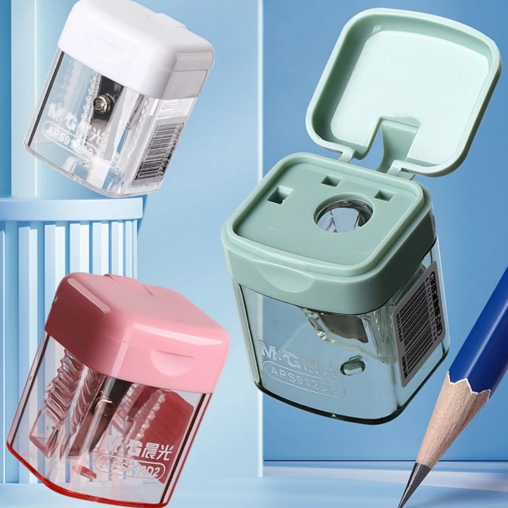 M&G Pencil Sharpener Plastic Colored  Transparent Mini Pencil Sharpener for Students and Office Use Manual Pencil Sharpener