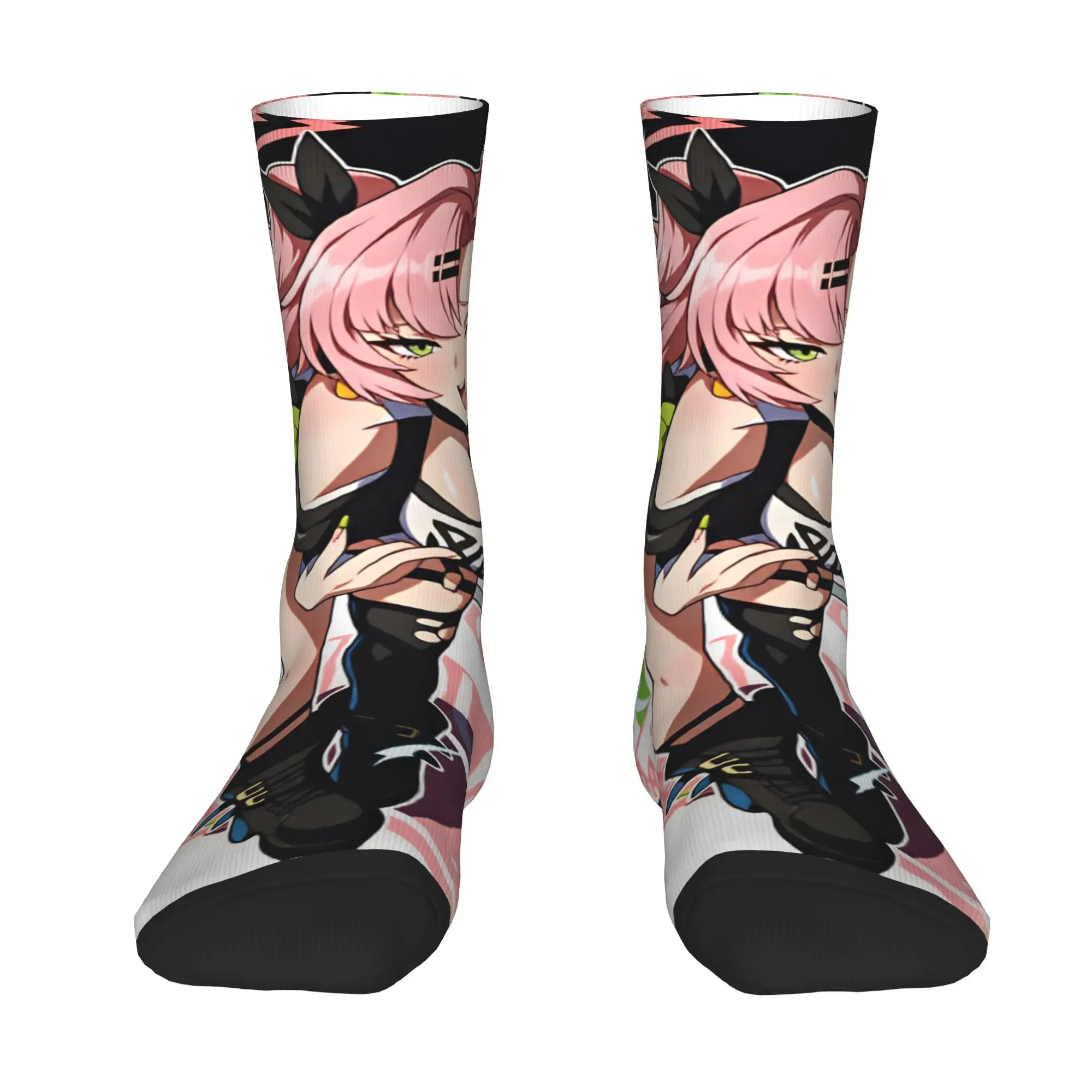 Z-Zenless Z-Zone Z-Zero Anime Men Women Crew Socks Unisex Kawaii 3D Printing Game Dress Socks