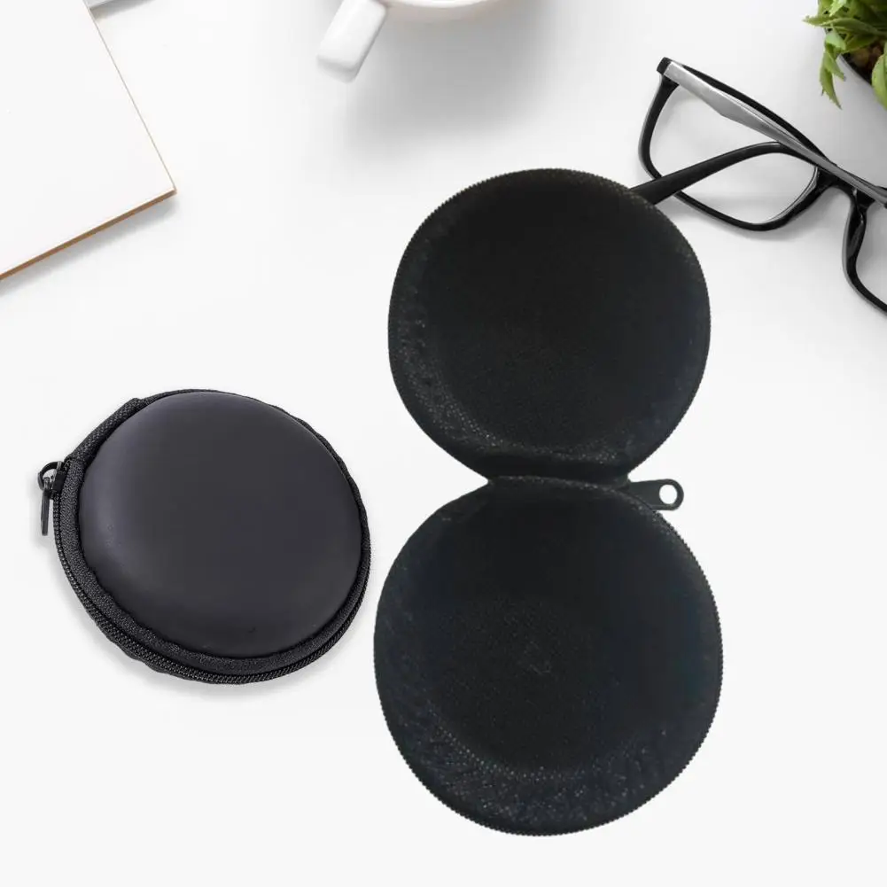 Shock-resistant Earphone Case Earphone Storage Case with Zipper Portable Headset Headphone Box for Travel Mini Data Cable Pouch