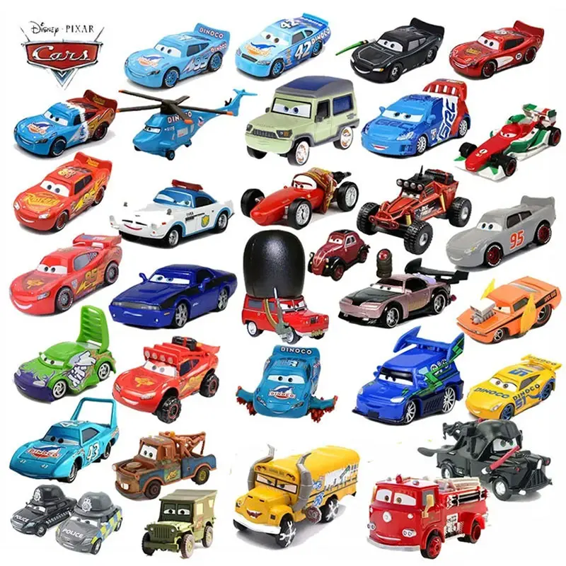 Disney Pixar Cars 2 3 Lightning McQueen Axelrod Mater miss Mother 1:55 Diecast Vehicle Metal Alloy Boy Kid Toys Christmas Gift