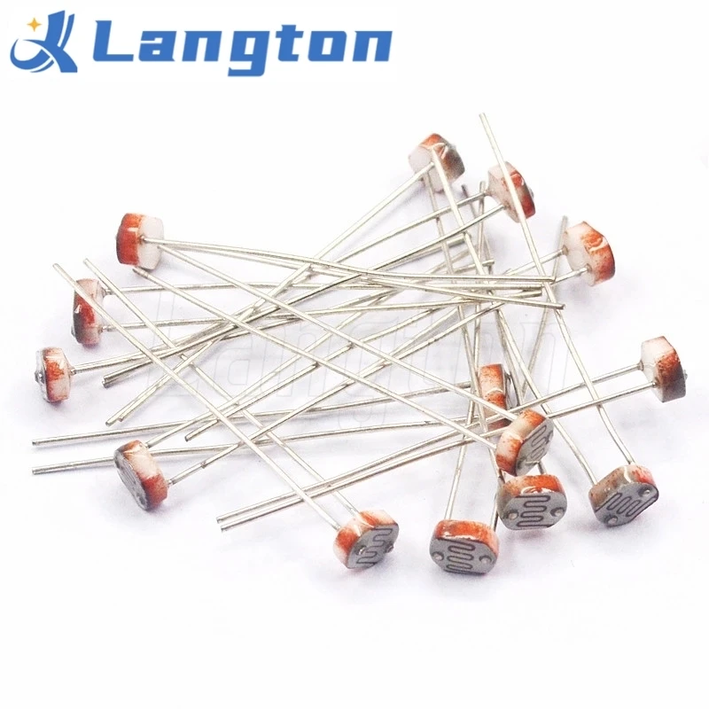 50pcs 5528 LDR Photo Light Sensitive Resistor Photoelectric Photoresistor GL5528 5537 5506 5516 5539 5549 For Arduino