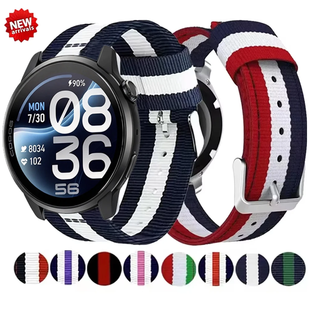 22mm Canvas Nylon Strap For COROS PACE 4 Pro/4/APEX 4 42mm/CMF Watch 3 Pro Comfortable Adjustable Band Suunto Vertical 2/Race 2