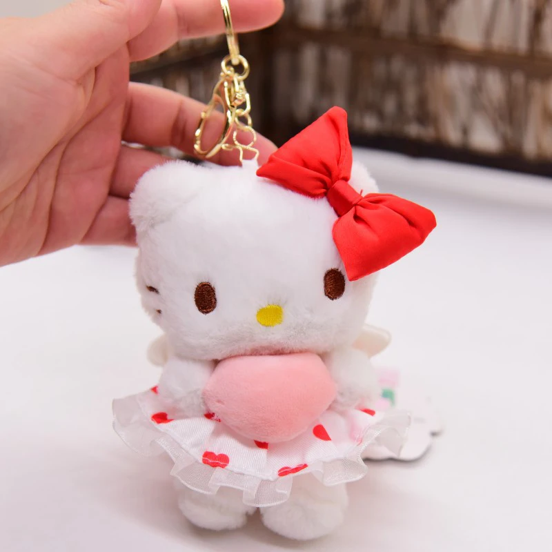 Sanurgente-Porte-clés mignon Hello Kitty Kawaii, plusieurs documents en peluche, porte-clés beurre, sac d'école, pendentif jouet, accessoires, 1 pièce