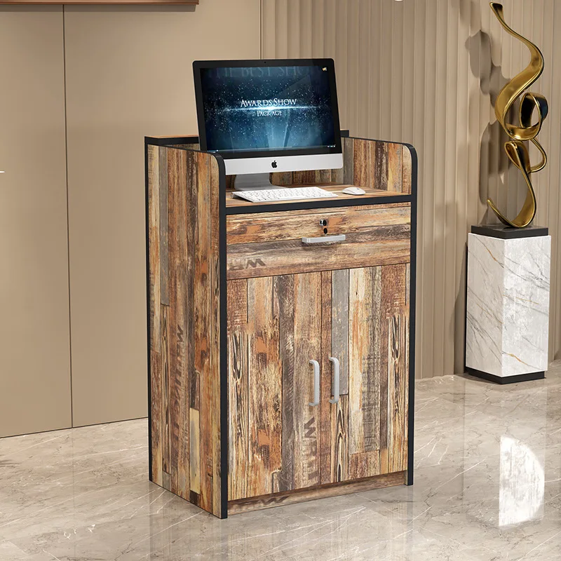 Bar checkout page Shop Small counter Shop Simple e****mical cash register table Barber shop Clothing store Reception desk