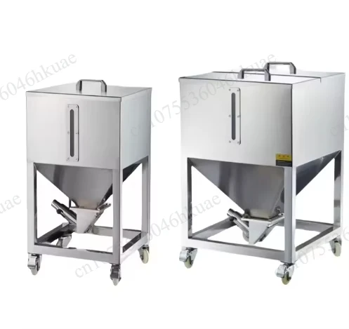 Square Thick Stainless Steel Storage Barrel Removable Lid Mobile Household Storage Case