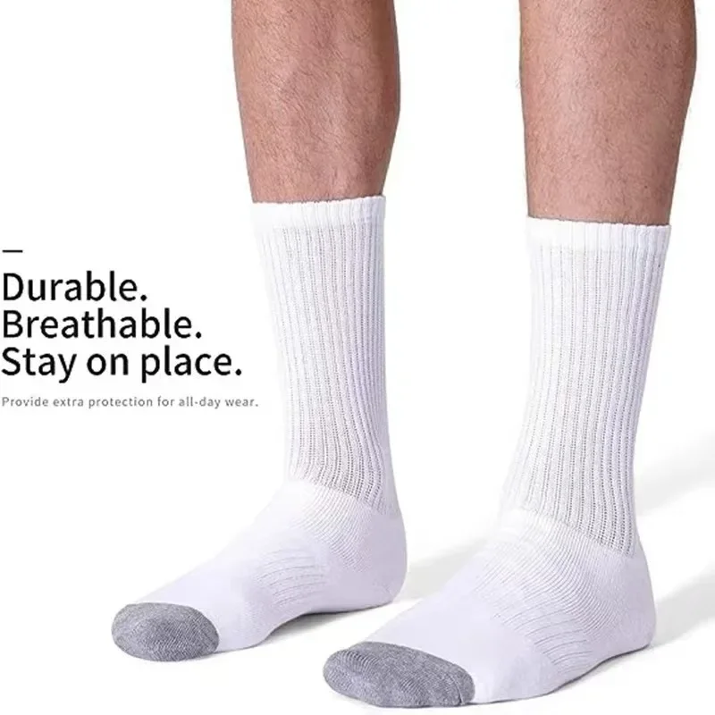 Men's Outdoor Gym Socks High Quality Comfortable Soft Ground-Gripping Football big Size Anti Odor Sweat Absorbing 6/12 Pairs
