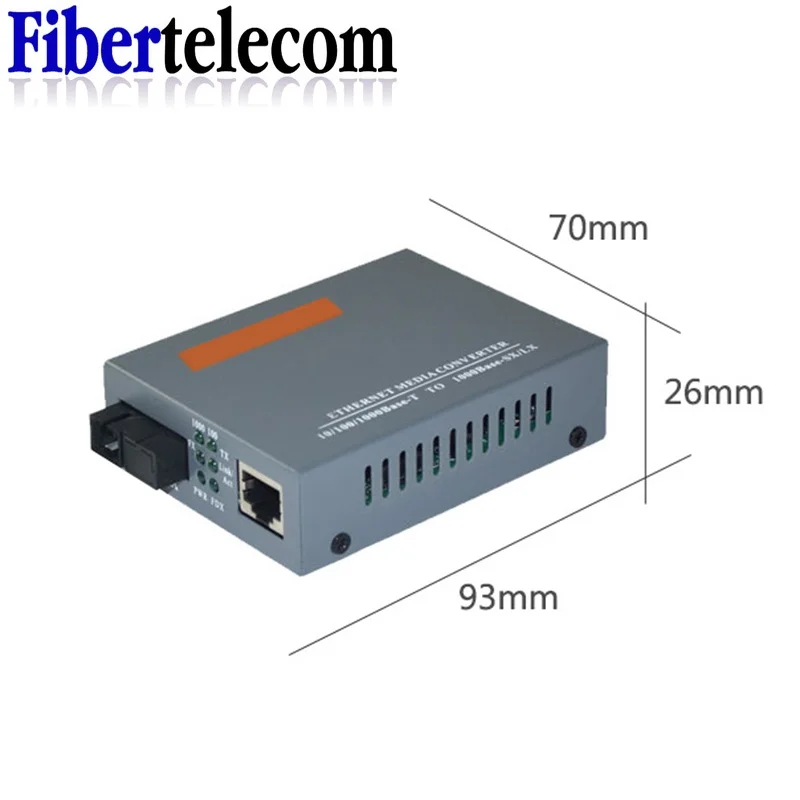 Gigabit Fiber Optical Media Converter HTB-GS-03 1000Mbps Single Fiber SC Port External Power Supply Optical fiber transmitter
