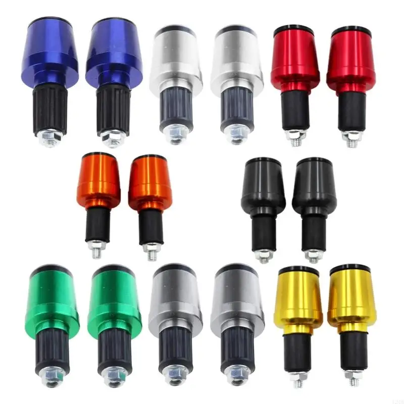 124B 1 Pair Aluminum Bike Handlebar End Plugs, Expanding Locking Bar End Caps for Motorcycle Bar End for 7/8