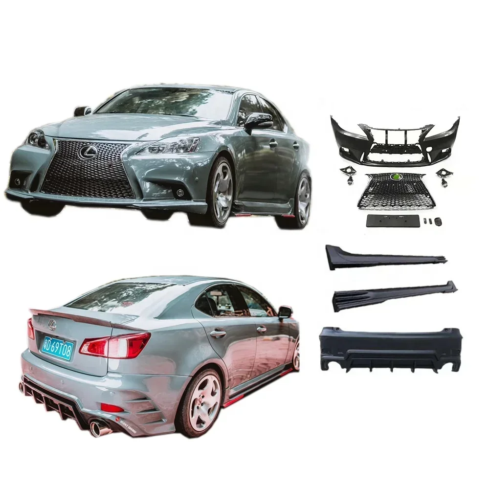 Car Bumper For 2006-2012 is250 Old Change New For  IS250 IS300 Front Bumper Rear Bumper Side skirts material customcustom