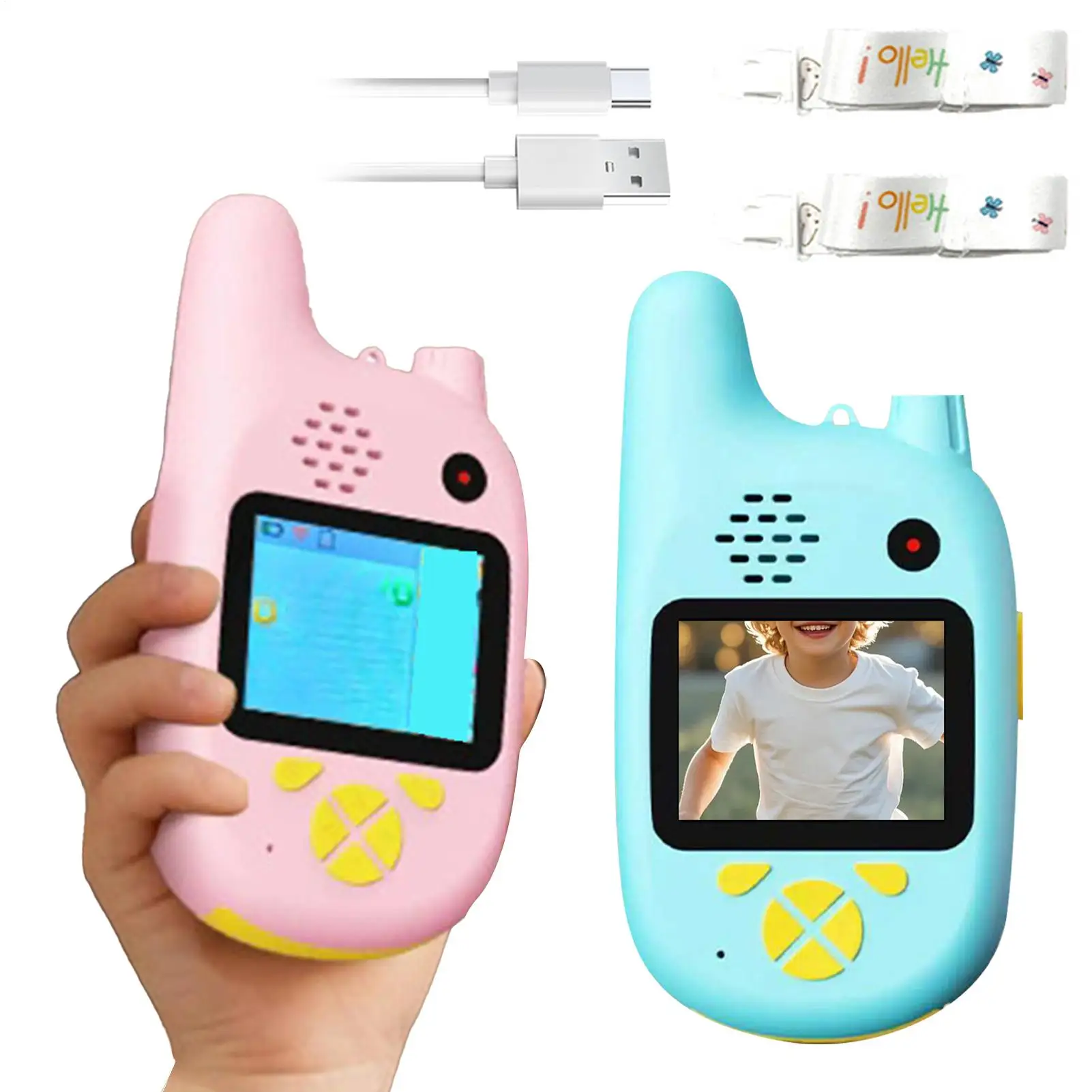 Walkie talkies para crianças câmera dupla brinquedos interativos rádio sem fio walky talky para crianças meninos meninas acampamento aventuras caminhadas